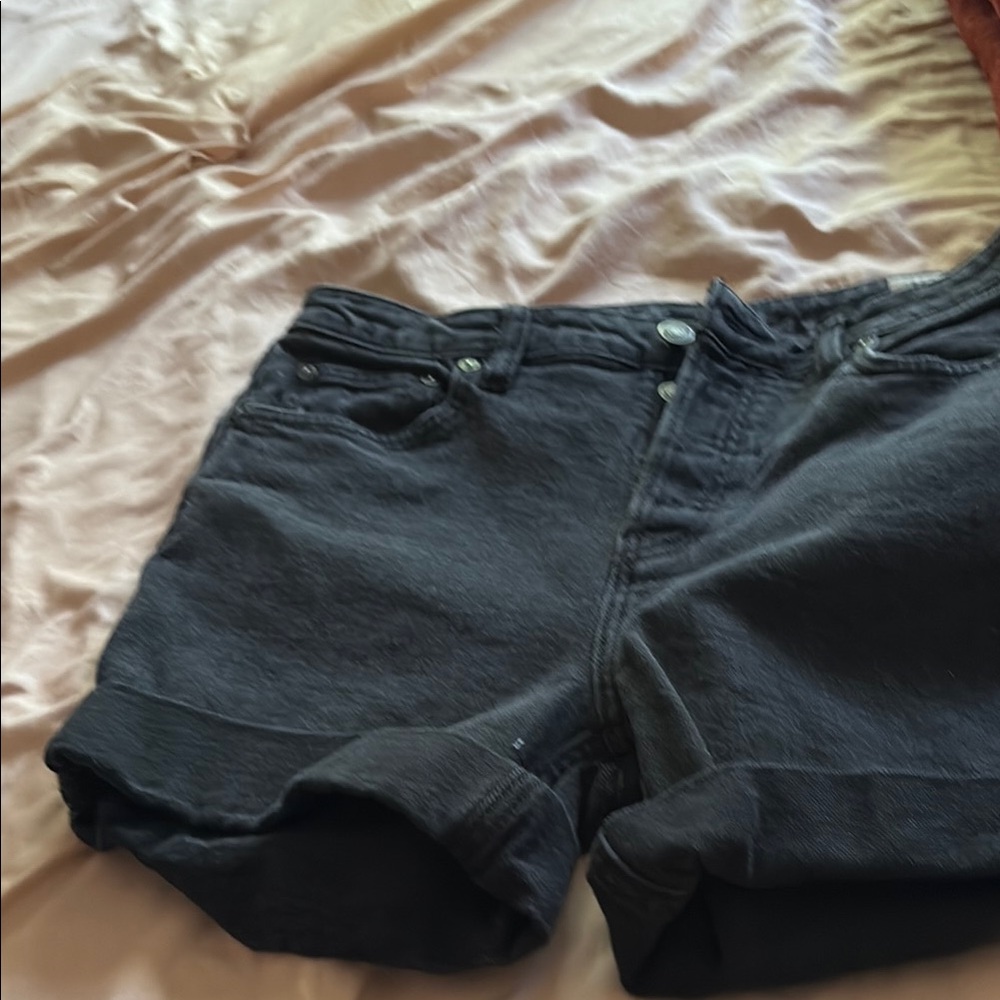 Casual Black Denim Shorts